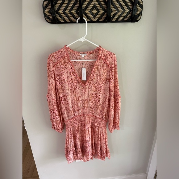 Poupette St Barth Ilona Mini Dress - Pink Print - Size Medium - NWT - Picture 6 of 14